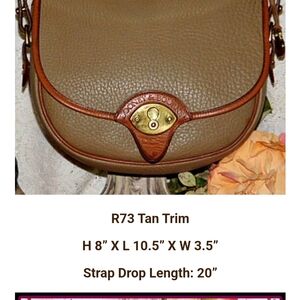 Dooney & Bourke Tan and Brown Leather Shoulder Bag with Saddle Shape
